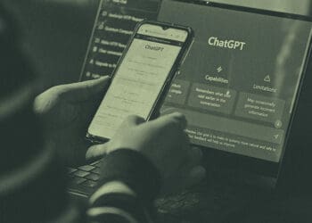 person using chatgpt at work