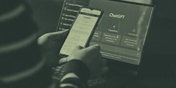 person using chatgpt at work