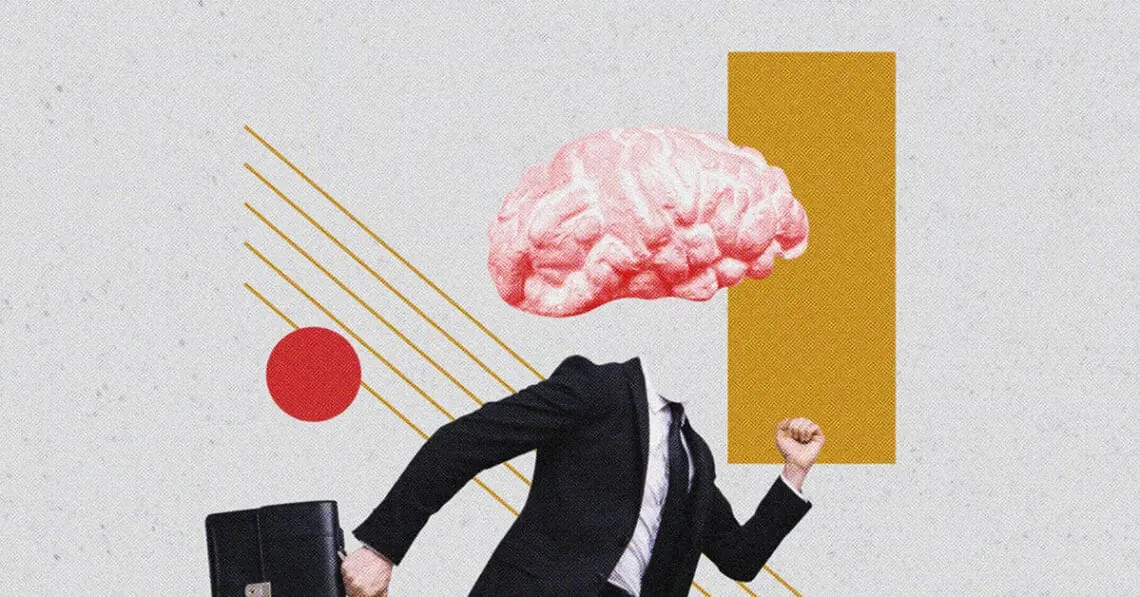 business using ai concept brain executive running