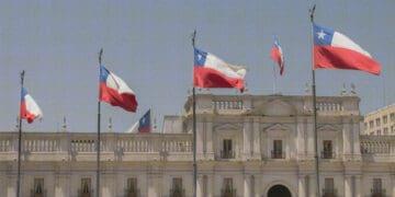 chilean flags on government building