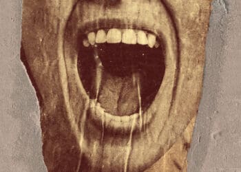 person with screaming face