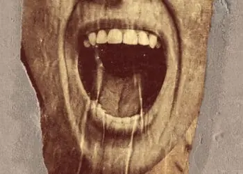 person with screaming face