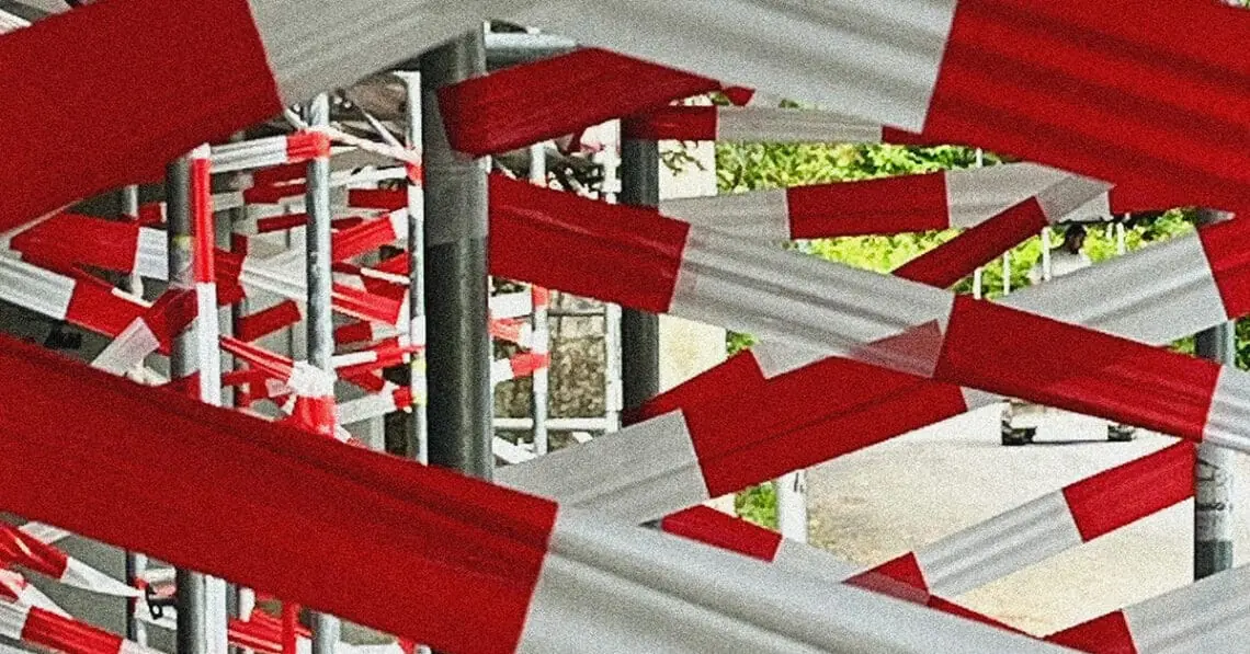 red tape on street