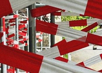 red tape on street