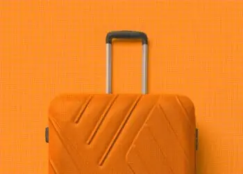 orange suitcase
