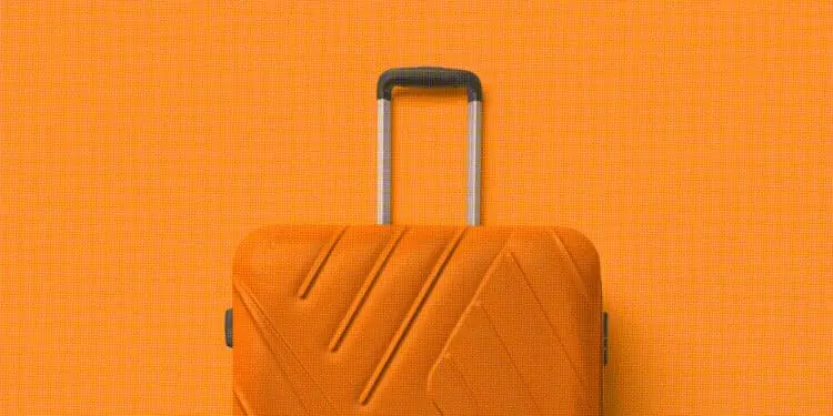 orange suitcase