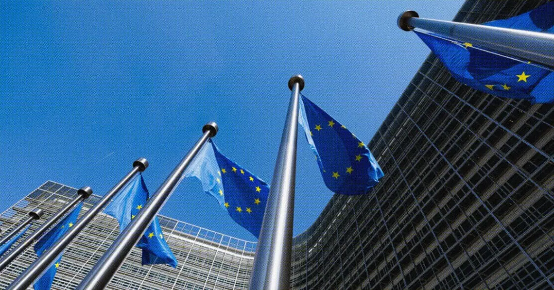 eu flags lined up