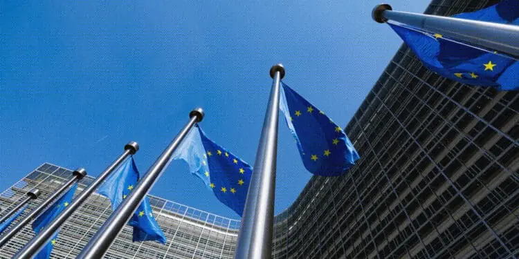 eu flags lined up