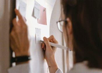 executive planning on wall calendar