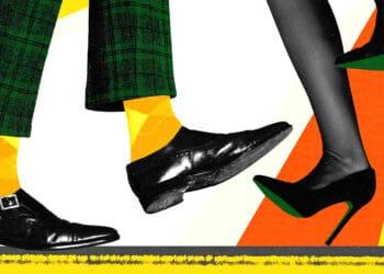 illustration of people's feet while they dance