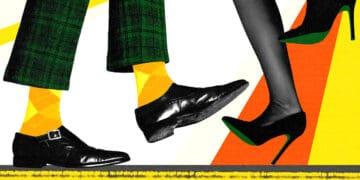 illustration of people's feet while they dance