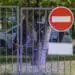 no entry sign on closed gate