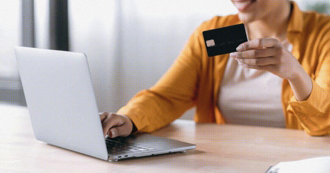 person online shopping with credit card