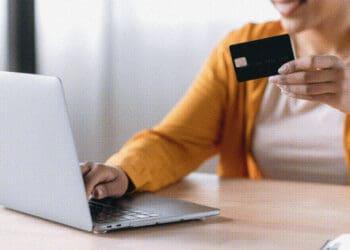 person online shopping with credit card
