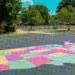 us map in chalk on pavement