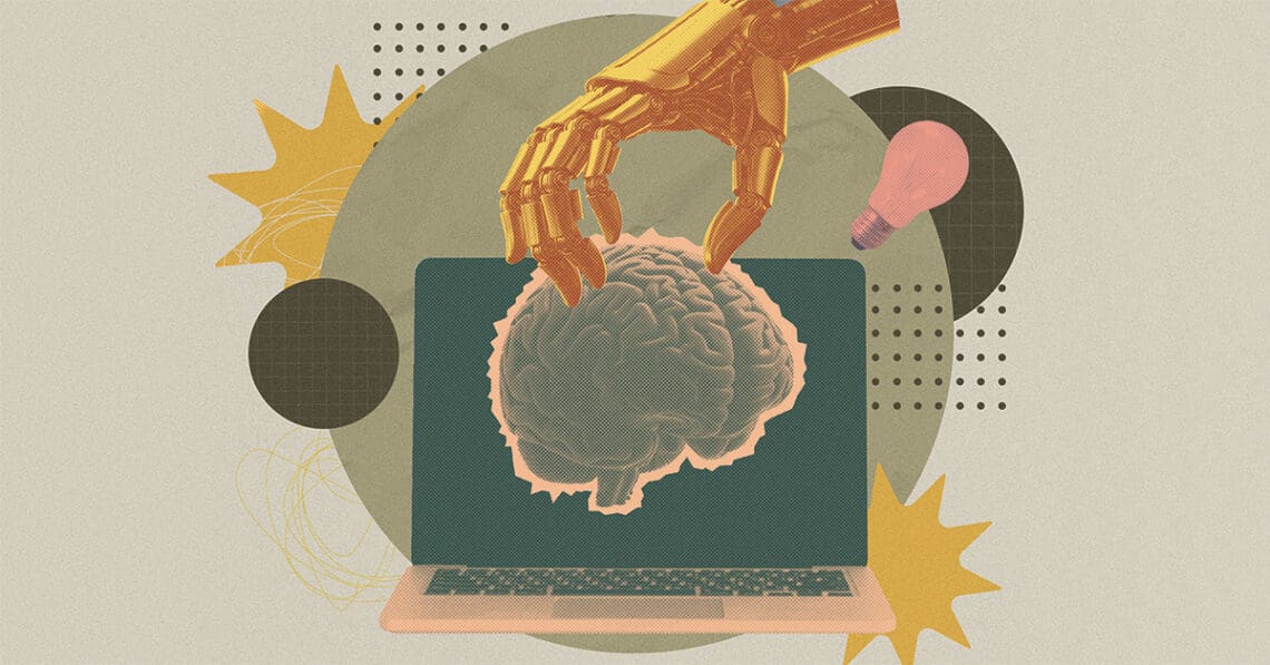 business using AI concept collage