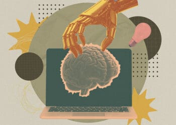 business using AI concept collage