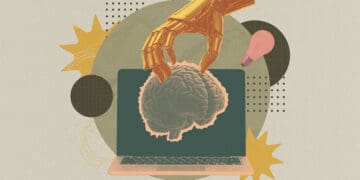 business using AI concept collage