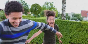 kids playing tag