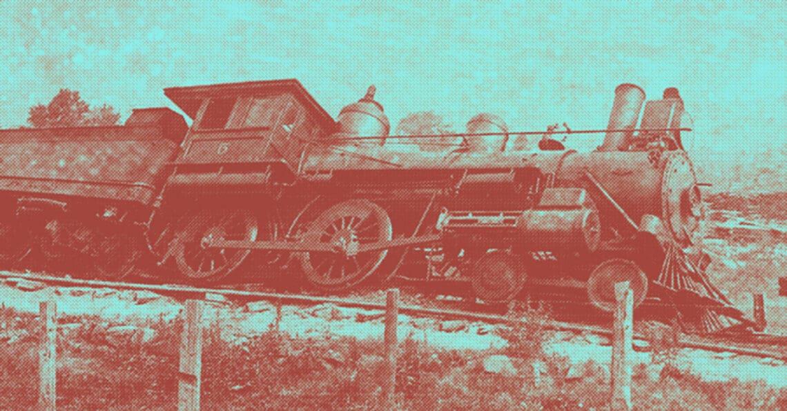 train crash vintage image