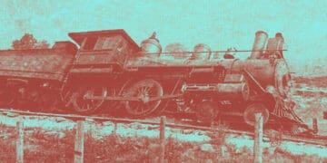 train crash vintage image