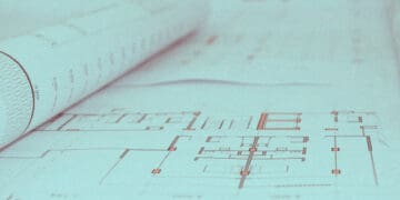 architectural plans laid out