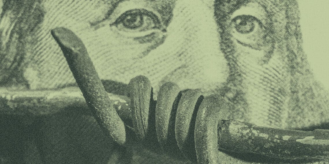 barbed wire hundred dollar bill sanctions concept