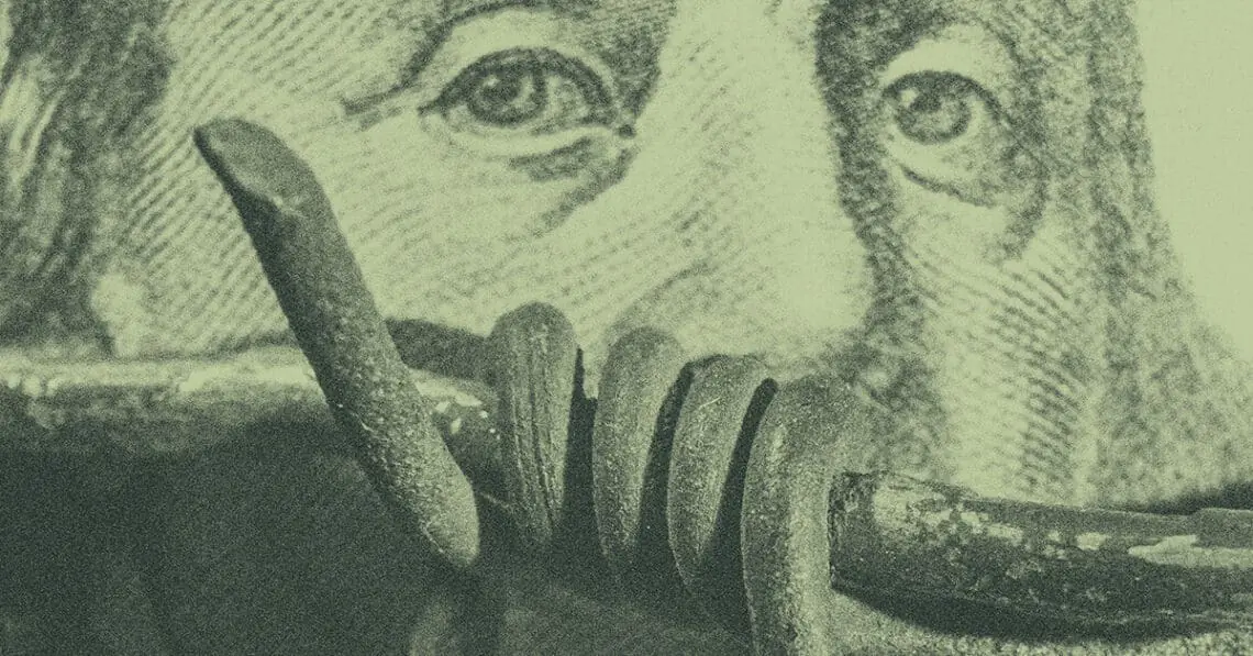 barbed wire hundred dollar bill sanctions concept