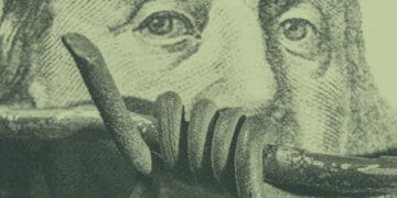 barbed wire hundred dollar bill sanctions concept