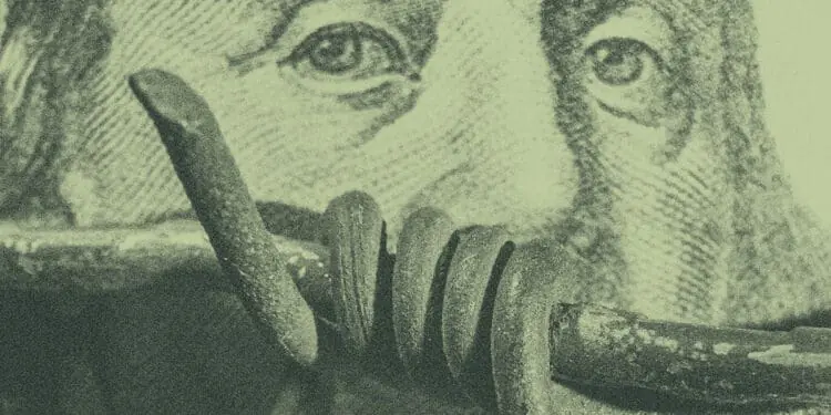 barbed wire hundred dollar bill sanctions concept