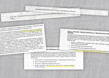 corporate enforcement policy wording changes collage