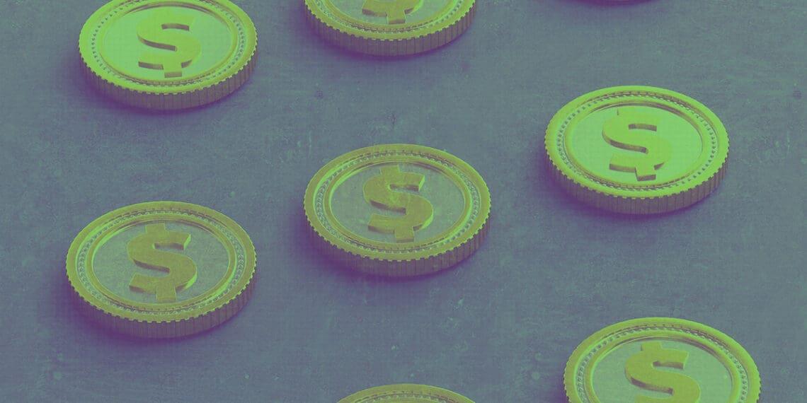 crypto tokens on background