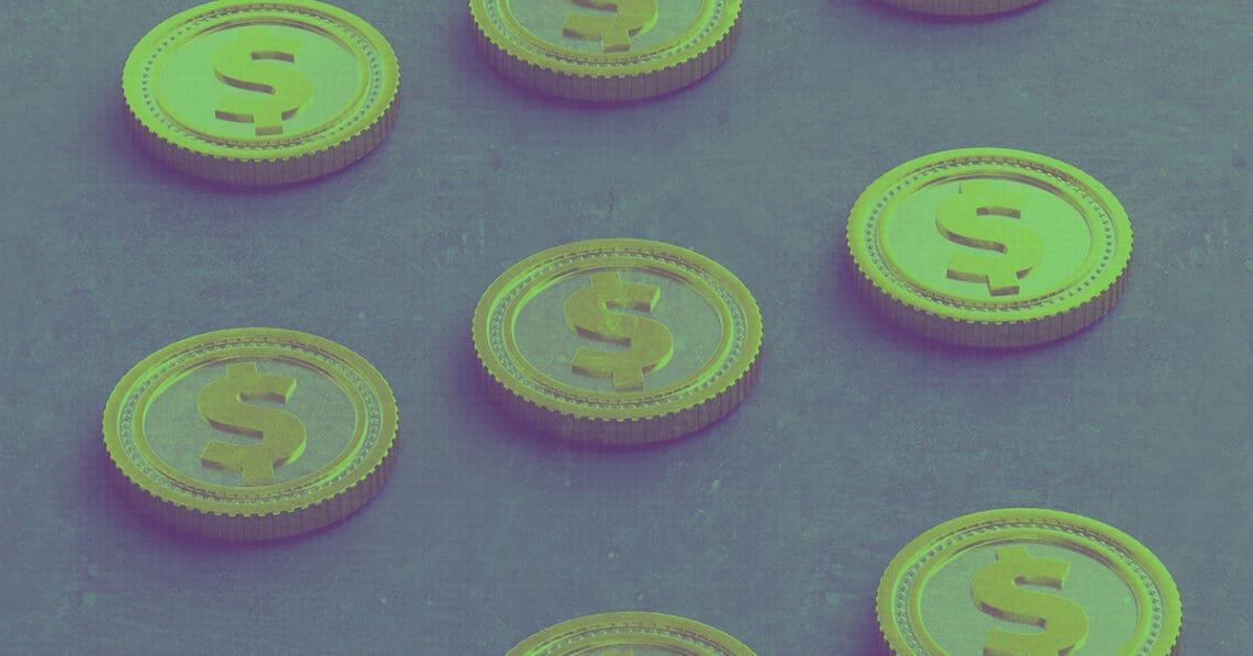 crypto tokens on background