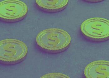 crypto tokens on background