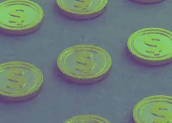 crypto tokens on background