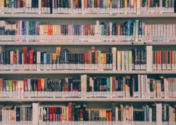 school library shelves