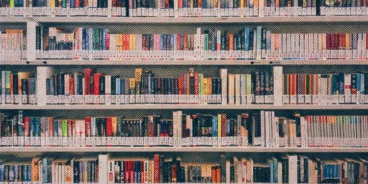 school library shelves