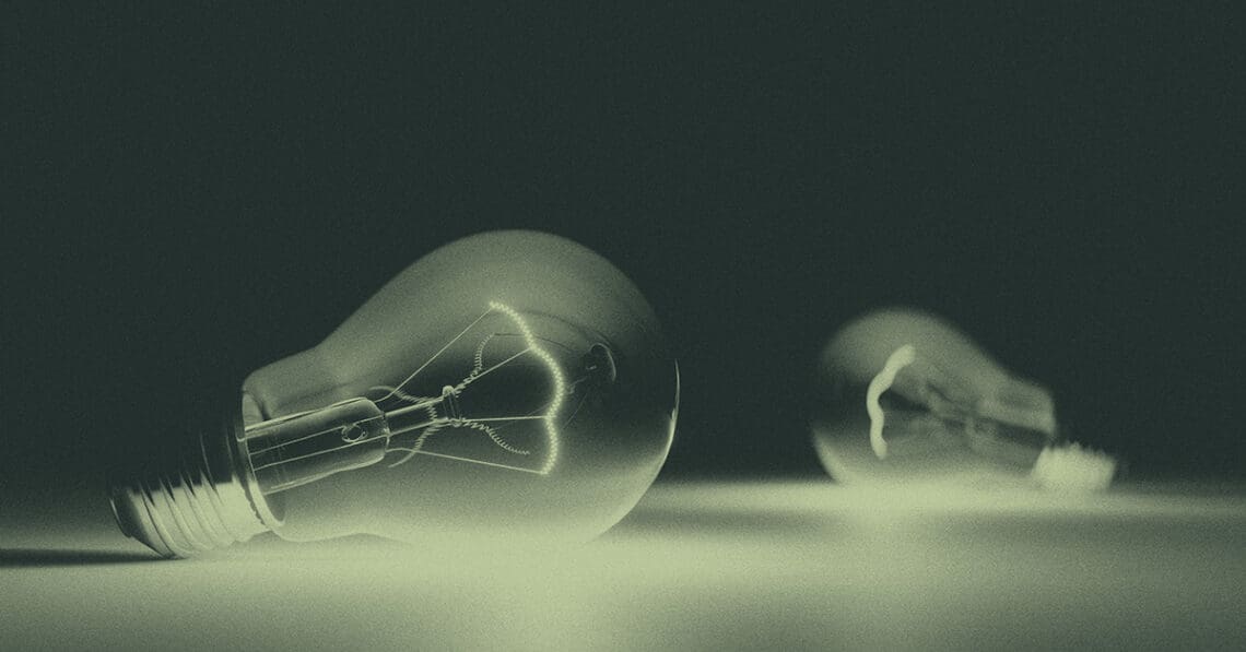 light bulbs lying on table