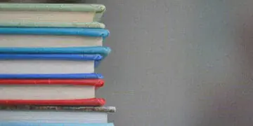 stack of hard bound books