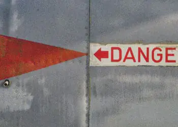 danger sign on wall