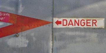 danger sign on wall