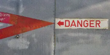 danger sign on wall