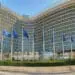 eu flags outside building