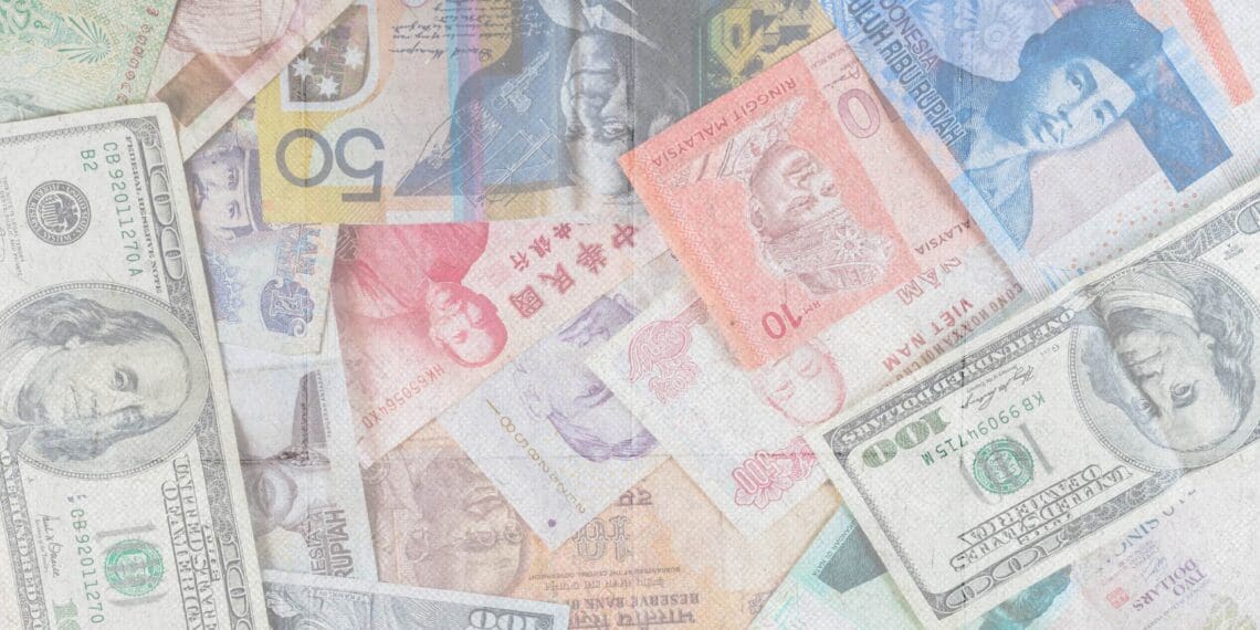 A collection of international currencies