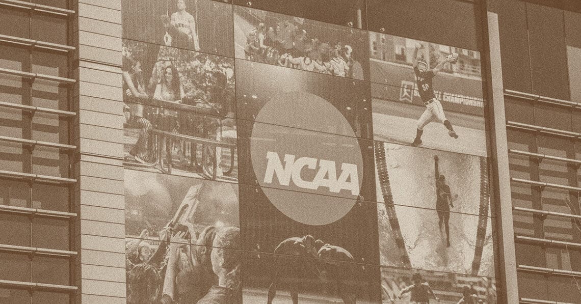 ncaa headquarters building sign