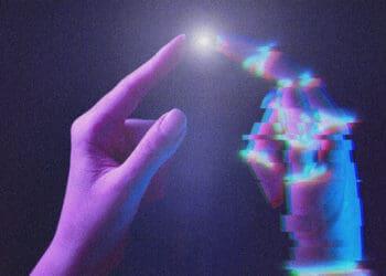 robot and human hand touching