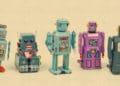 robot workforce cute robots lined up