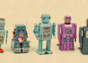 robot workforce cute robots lined up