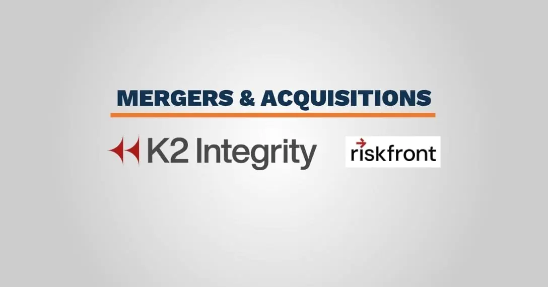 K2 Integrity RiskFront M&A