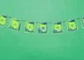 bills on clothesline money laundering concept